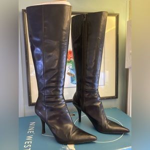 Nine West Leather Tall Boots. Super sexy Stiletto heels. All leather. Pristine.